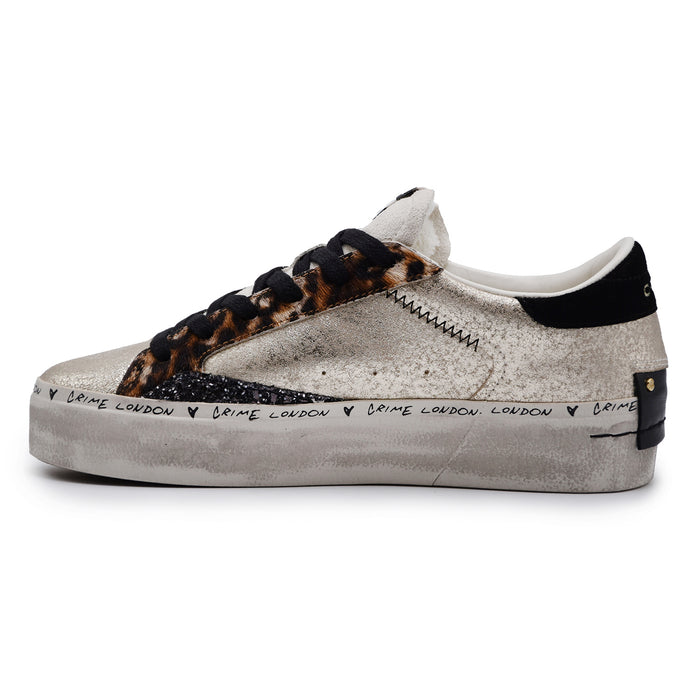 Crime London Sneakers Donna Distressed Platform Pelle Platino