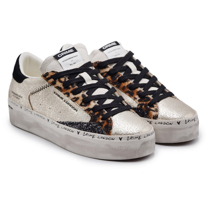 Crime London Sneakers Donna Distressed Platform Pelle Platino