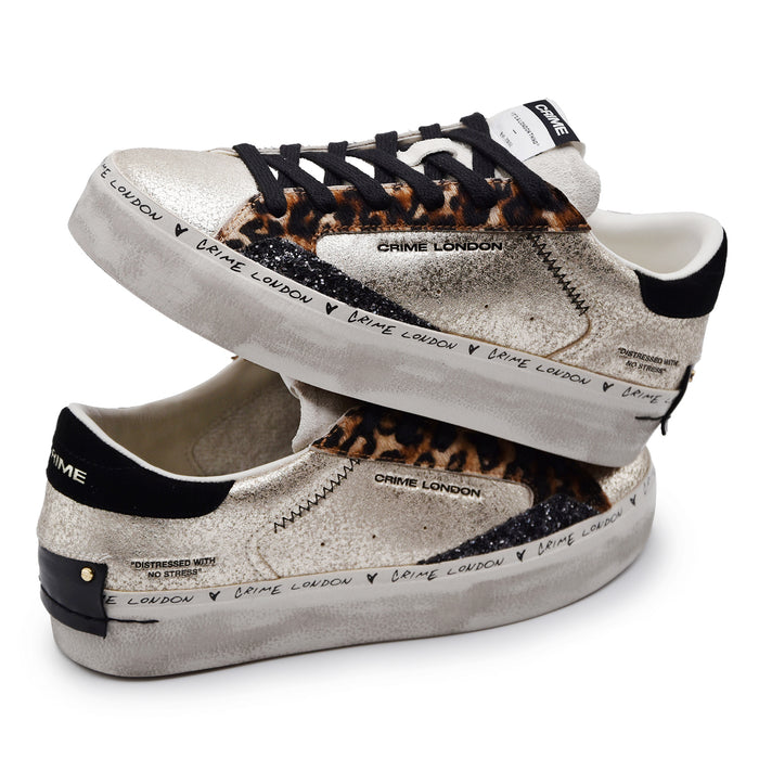 Crime London Sneakers Donna Distressed Platform Pelle Platino