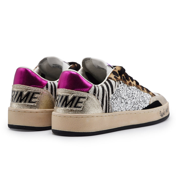 Sneakers Crime London Donna Chelsea Jungle Fever Glitter Argento