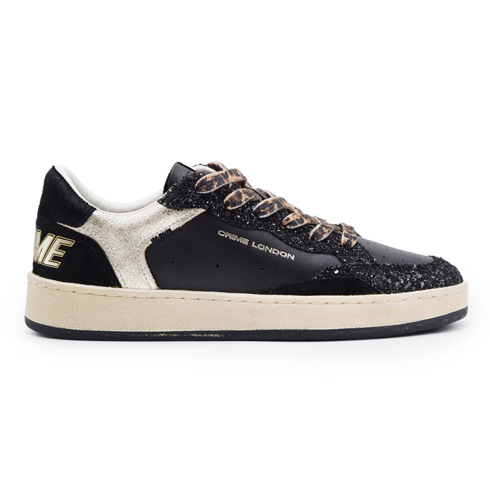 Sneakers Crime London Donna Chelsea Gold Touch Pelle Glitter Nero