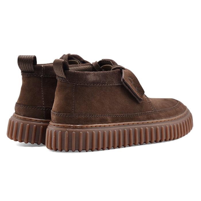 Allacciata Uomo Clarks Torhill Lace Hi In Nabuck Marrone Scuro