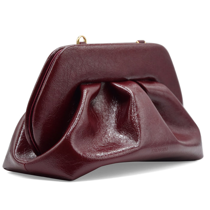Borsa THEMOIRè Bios Medium Donna Bordeaux Effetto Crinkle Lux