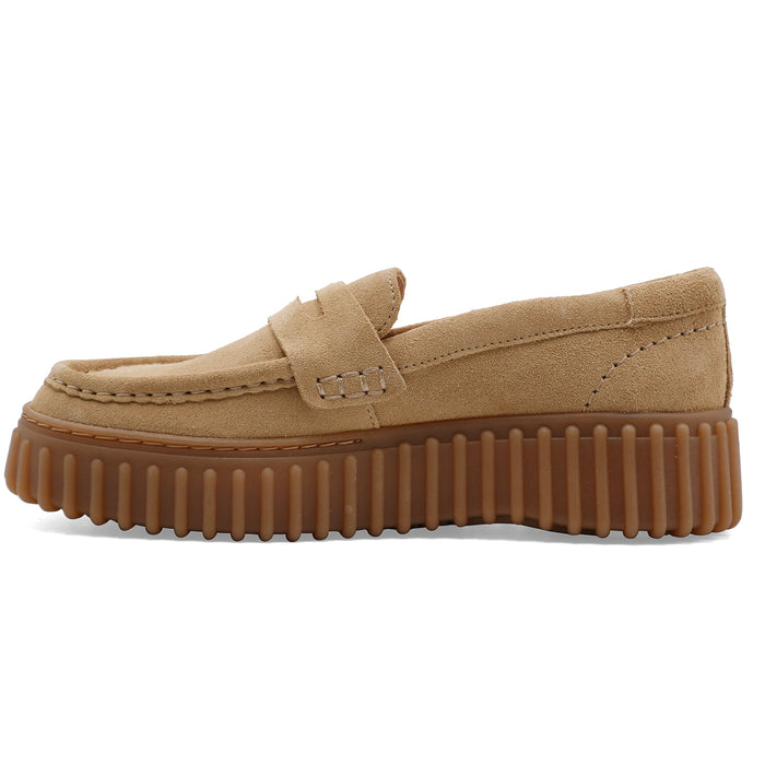 Mocassini Clarks Torhill Penny Donna Pelle Scamosciata Sabbia