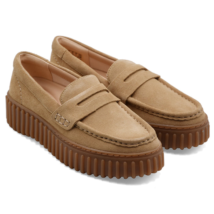Mocassini Clarks Torhill Penny Donna Pelle Scamosciata Sabbia