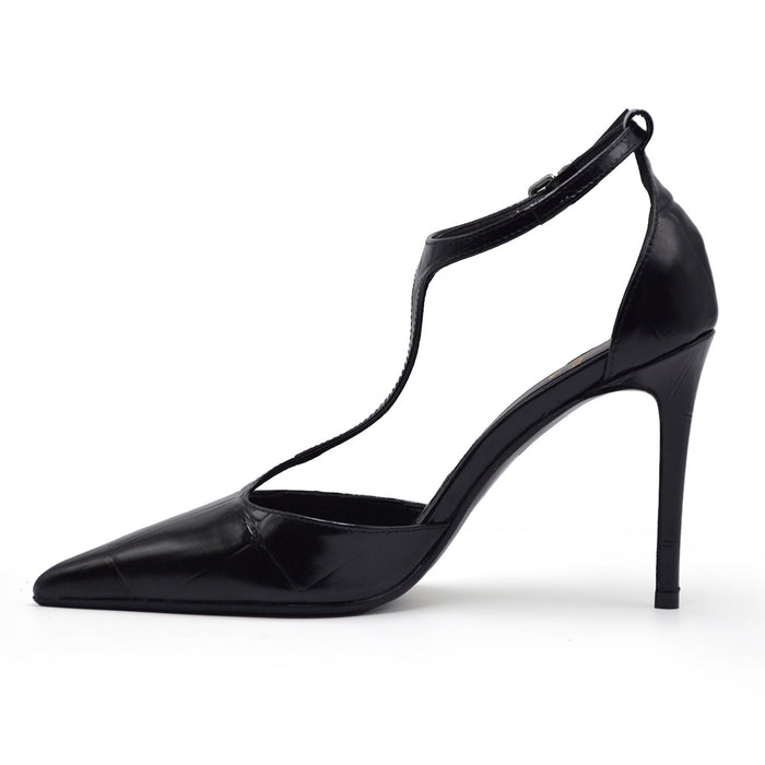 Décolleté Chantal 1962 Donna Nero Con Iconico Cinturino T-Bar