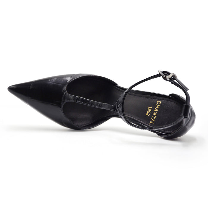 Décolleté Chantal 1962 Donna Nero Con Iconico Cinturino T-Bar