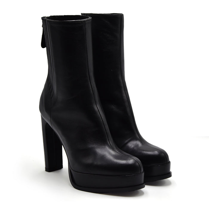 Stivaletti Donna Chantal 1962 Nero Tacco Alto Plateau Grintoso