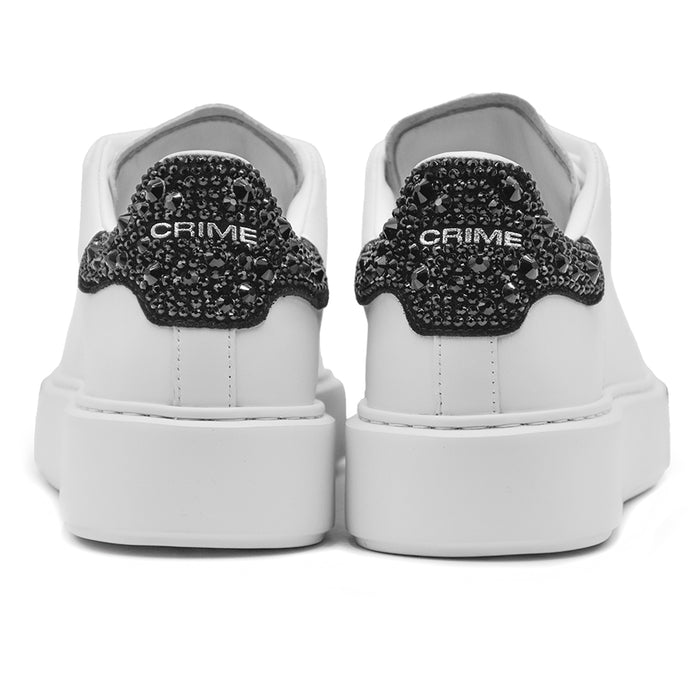 Crime Donna Sneakers Extralight Bianco Con Tallone Nero Luminoso
