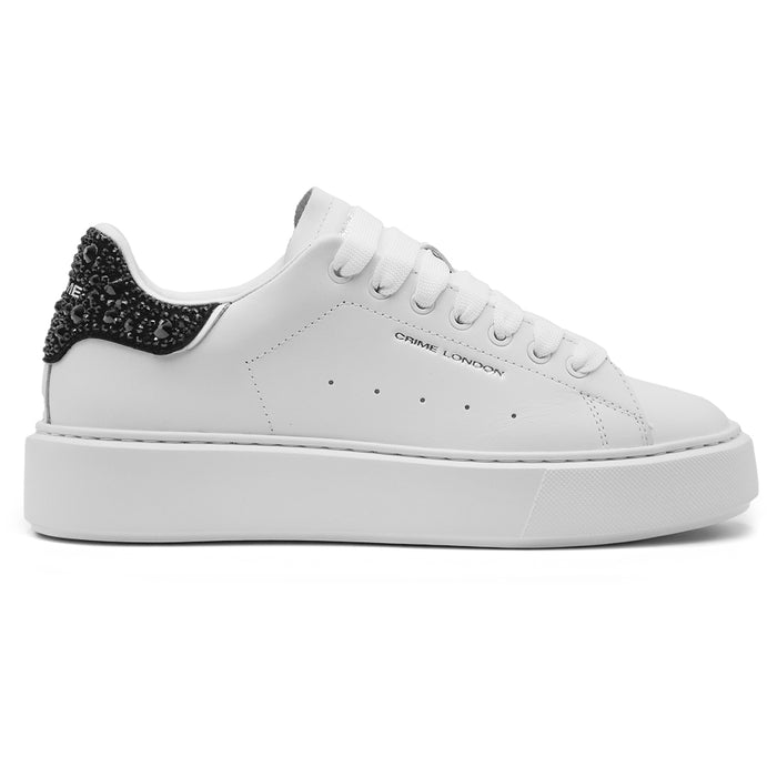 Crime Donna Sneakers Extralight Bianco Con Tallone Nero Luminoso