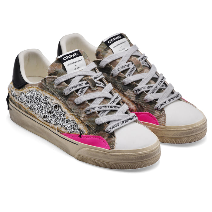 Women's Crime Distressed Deconstructed Camo Stardust Sneakers