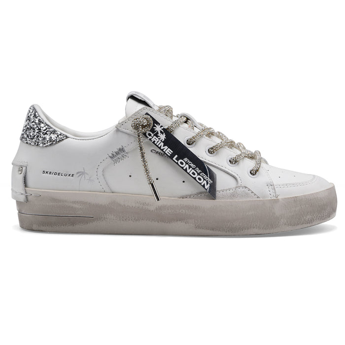 Sneakers Crime London Donna Sk8 Bianco Deluxe Always Shining