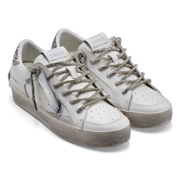 Sneakers Crime London Donna Sk8 Bianco Deluxe Always Shining