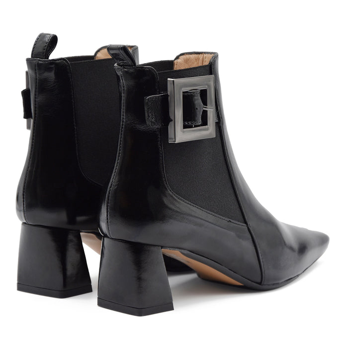 Stivaletti Matteo Pitti Donna 2912 Nero Con Cinturino Regolabile