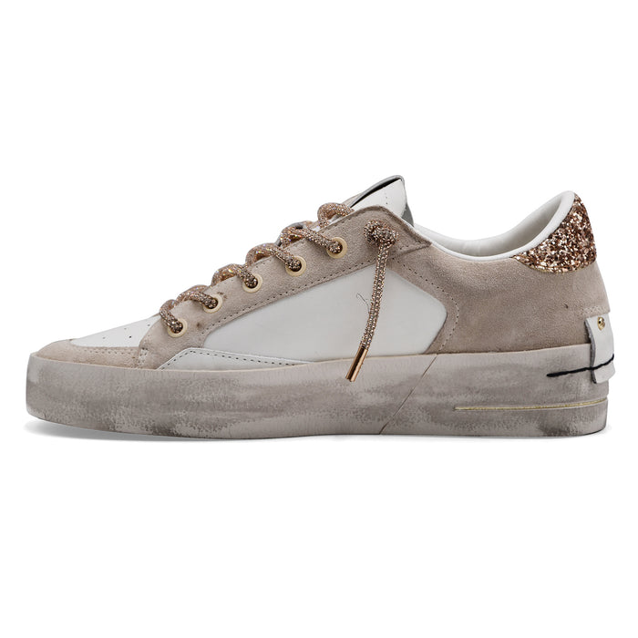 Women's Crime London Sk8 Deluxe Wedge Champagne Dust Gold Sneakers