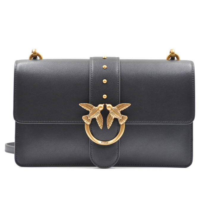 Borsa Pinko Donna Love One Classic Nero Con Logo Dorato Iconico