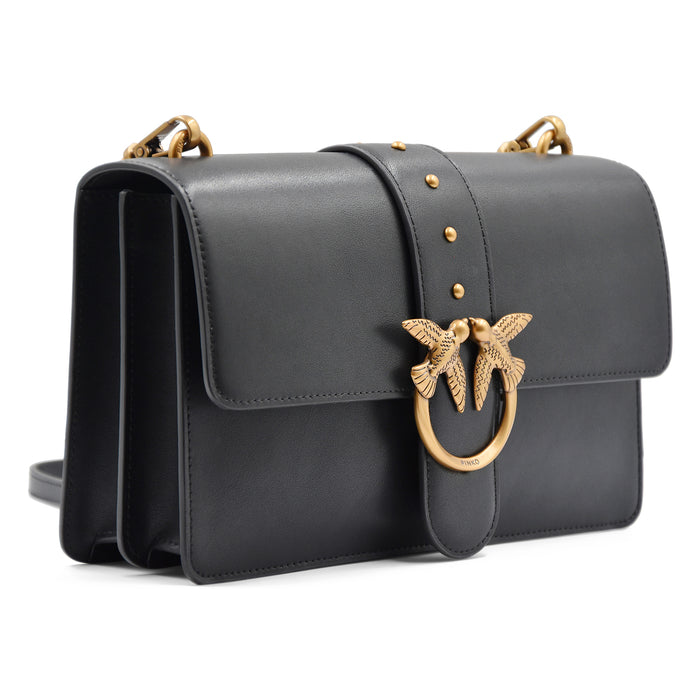 Borsa Pinko Donna Love One Classic Nero Con Logo Dorato Iconico