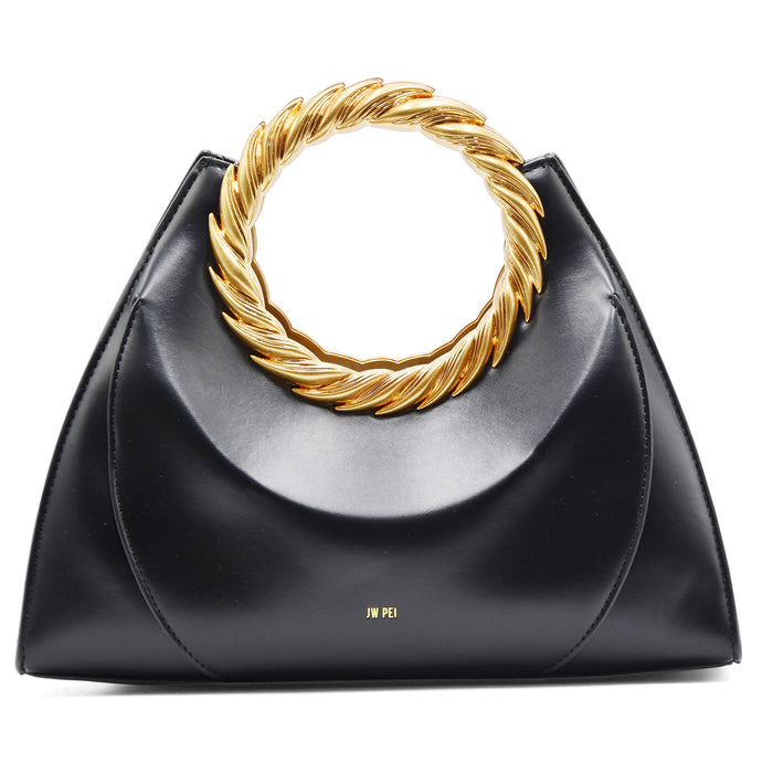 Borsa JW PEI Donna Amiya Nero Manico A Foglia Finiture Dorate