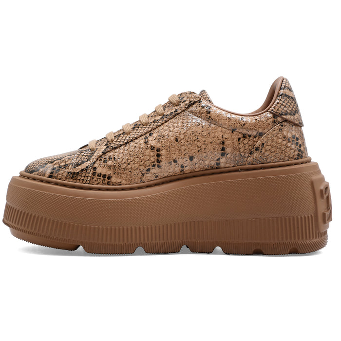 Sneakers Casadei Donna Nexus Basilisco Natur Zeppa Ultraleggera