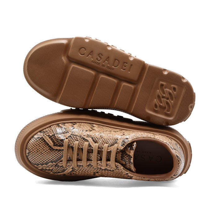 Sneakers Casadei Donna Nexus Basilisco Natur Zeppa Ultraleggera
