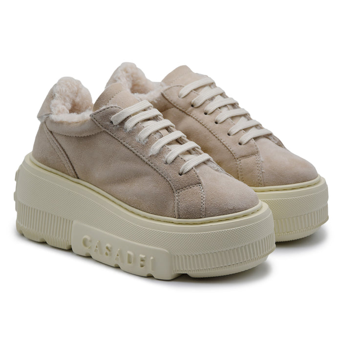 Sneakers Casadei Donna Nexus Alpsenales Iceberg In Suede Beige