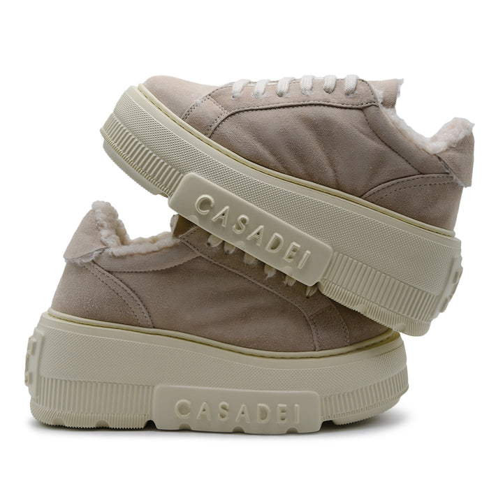 Sneakers Casadei Donna Nexus Alpsenales Iceberg In Suede Beige