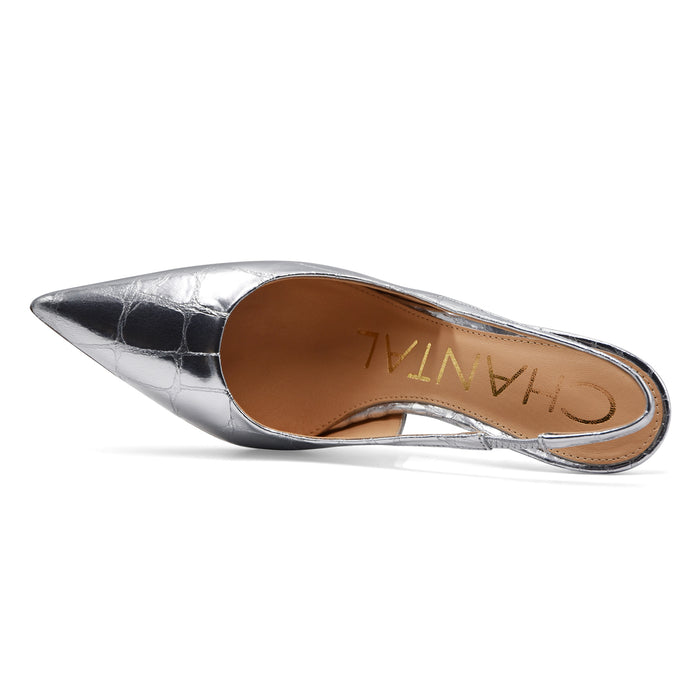 Chanel Chantal 1962 Donna 3026 Pelle Cocco Argento Made In Italy