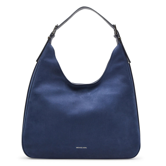 Borsa Michael Kors Nolita Hobo Grande Morbido Nabuk Blu Navy