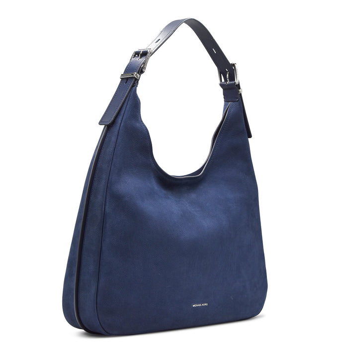 Borsa Michael Kors Nolita Hobo Grande Morbido Nabuk Blu Navy
