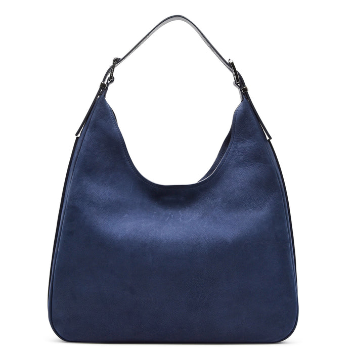 Borsa Michael Kors Nolita Hobo Grande Morbido Nabuk Blu Navy