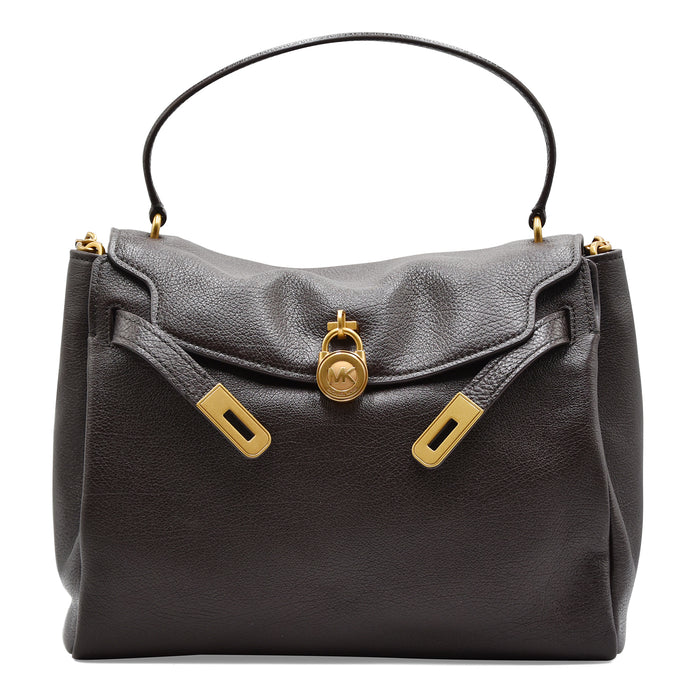Borsa Michael Kors Hamilton Grande Donna Cioccolato Pelle Oro
