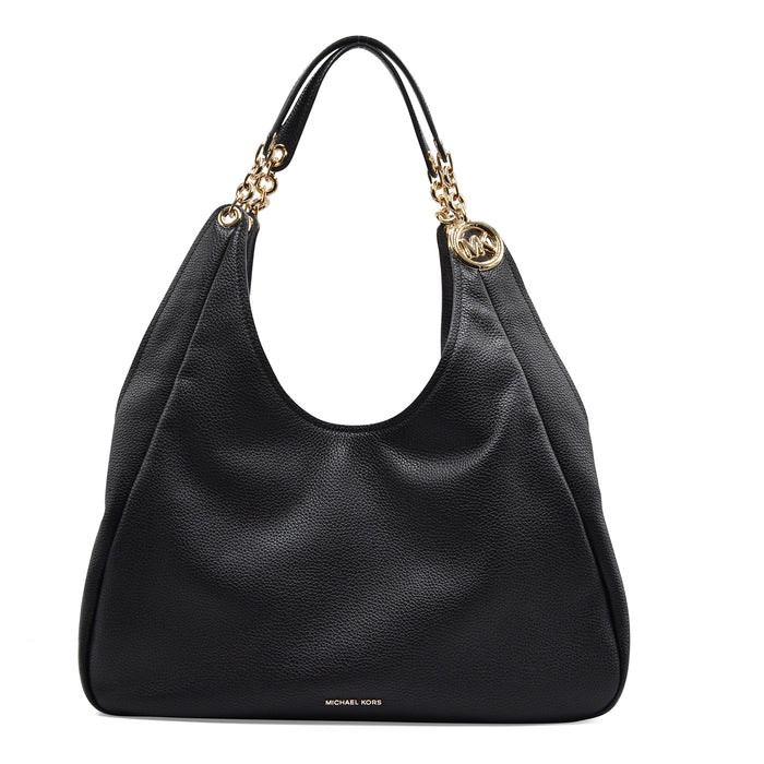 Borsa Michael Kors Ellie Grande Donna In Pelle Martellata Nera