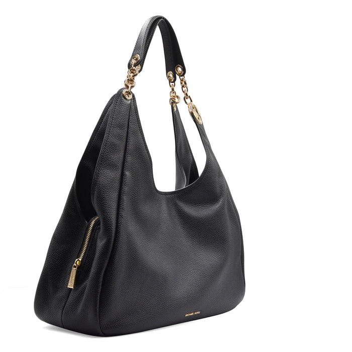Borsa Michael Kors Ellie Grande Donna In Pelle Martellata Nera