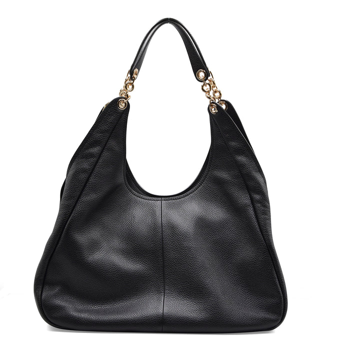 Borsa Michael Kors Ellie Grande Donna In Pelle Martellata Nera