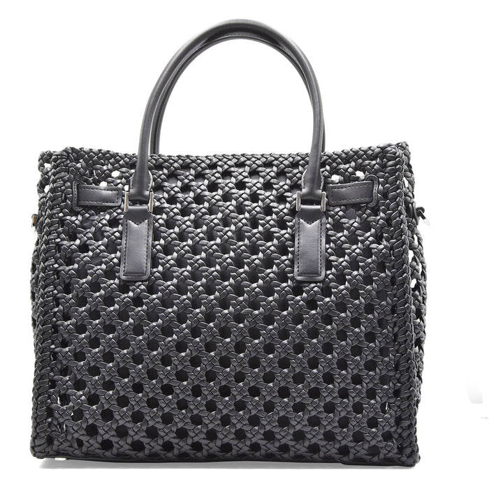 Borsa Michael Kors Hamilton Moderne Grande Intrecciata Nero