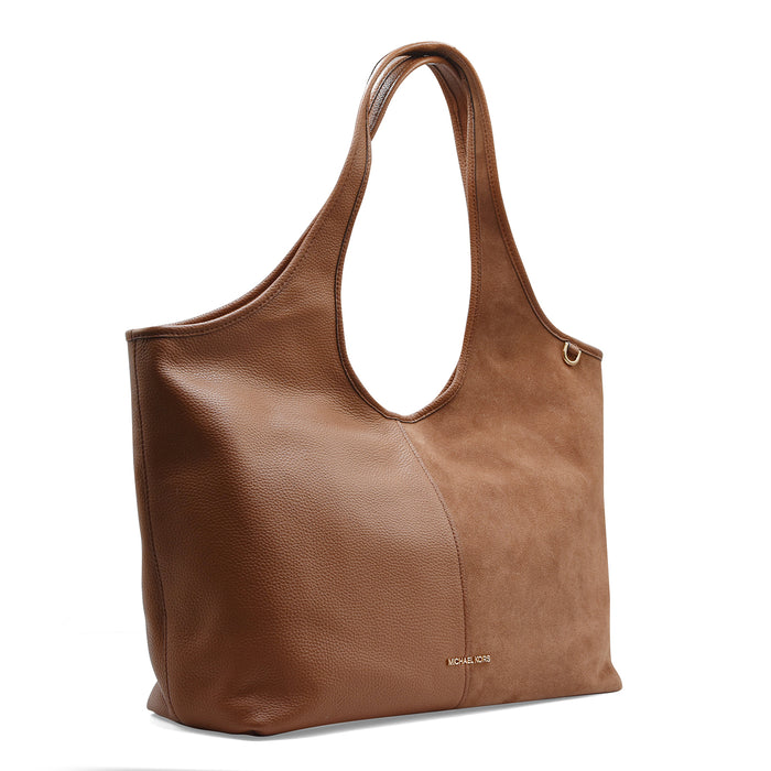 Borsa Donna Michael Kors Henly Grande In Pelle Camoscio Cuoio