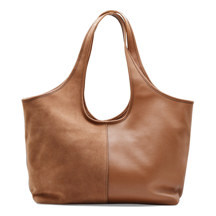 Borsa Donna Michael Kors Henly Grande In Pelle Camoscio Cuoio