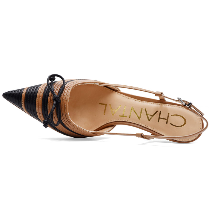 Chanel Chantal 1962 Donna 3152 Pelle Nero E Beige Made In Italy