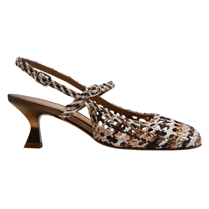 Chanel Chantal 1962 Woman 3154 Braided Leather Brown Beige