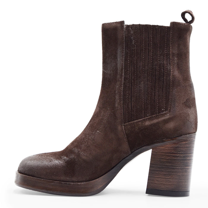 Stivaletti Riccardo P. Donna Camoscio Marrone Stile Grintoso