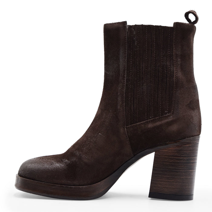 Stivaletti Riccardo P. Donna Camoscio Marrone Stile Grintoso