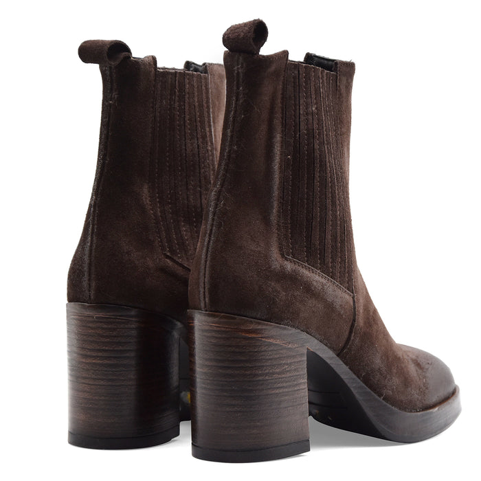 Stivaletti Riccardo P. Donna Camoscio Marrone Stile Grintoso