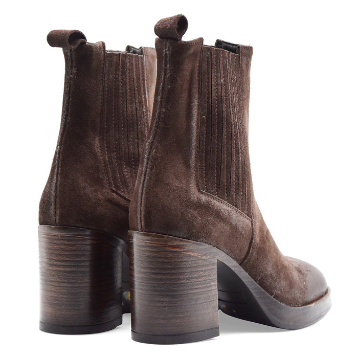Stivaletti Riccardo P. Donna Camoscio Marrone Stile Grintoso