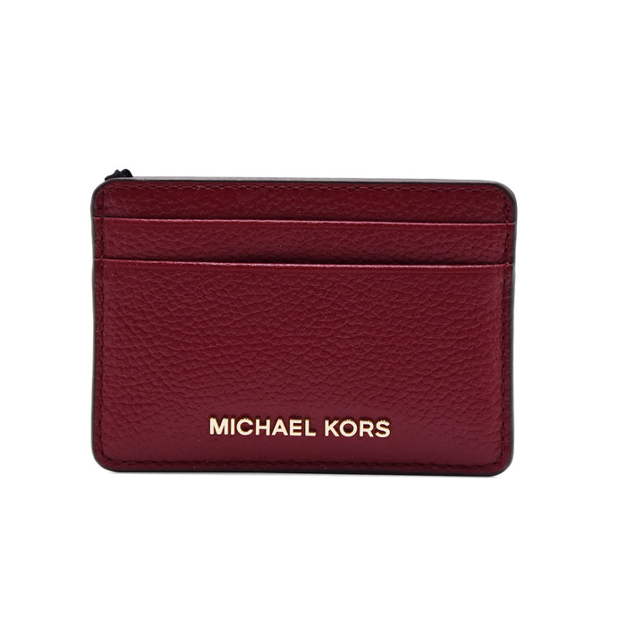 Portacarte Michael Kors Jet Set Donna Rosso Bordeaux In Pelle