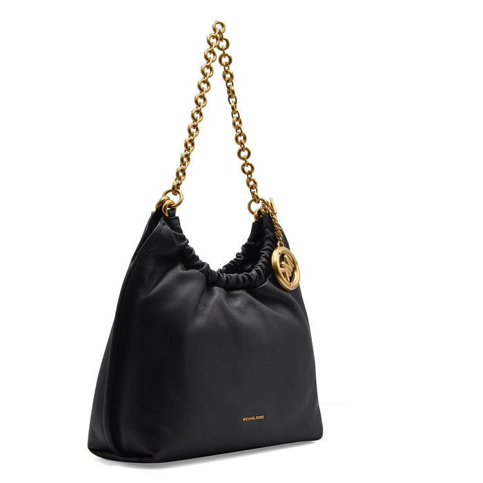 Borsa Pochette Michael Kors Indie Donna Nero Pelle Catena Oro