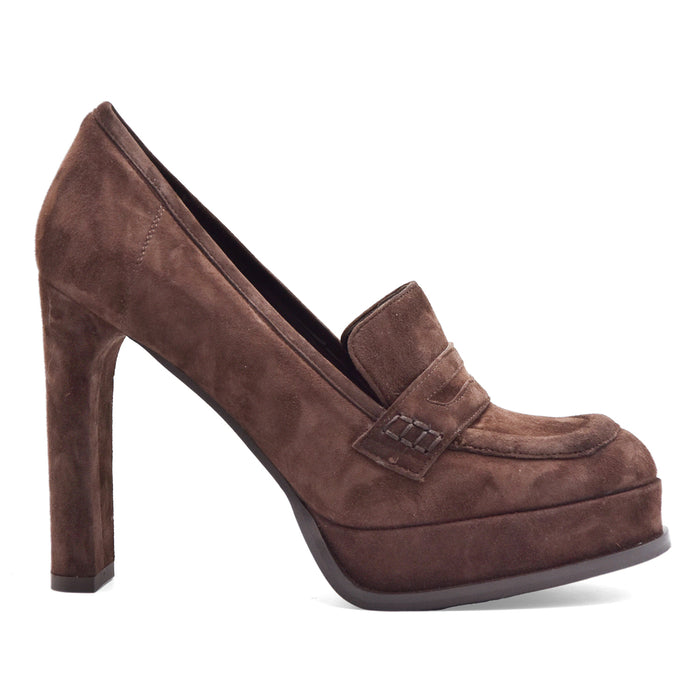Mocassini Chantal 1962 Donna 3300 In Pelle Scamosciata Marrone