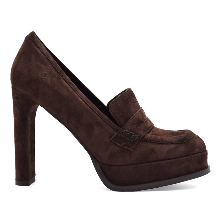 Mocassini Chantal 1962 Donna 3300 In Pelle Scamosciata Marrone