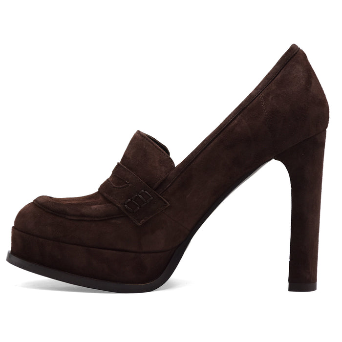 Mocassini Chantal 1962 Donna 3300 In Pelle Scamosciata Marrone