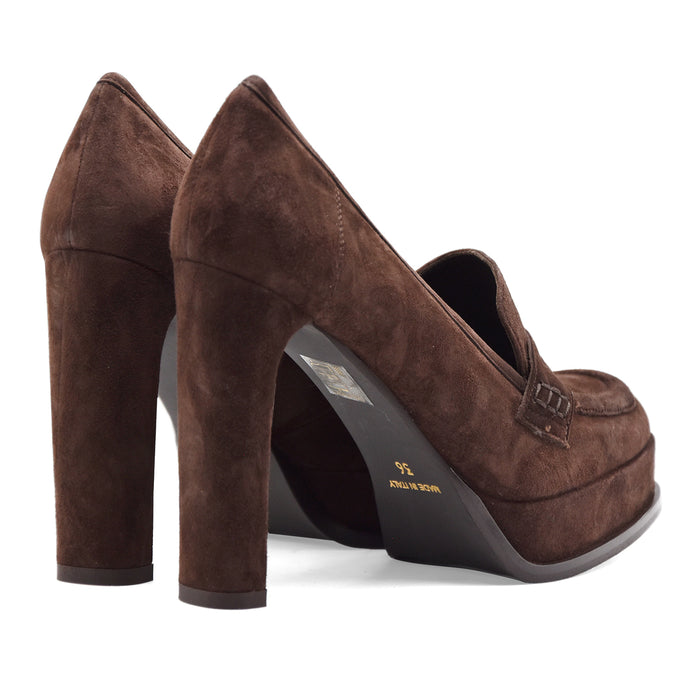 Mocassini Chantal 1962 Donna 3300 In Pelle Scamosciata Marrone