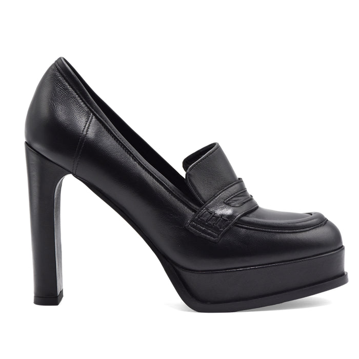 Chantal 1962 Mocassini Donna 3300 In Nappa Nera Made In Italy